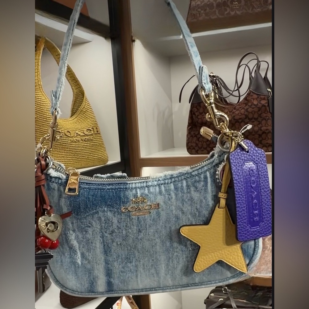 Coach Loved Distressed Denim Teri Shoulder Bag - Picture 4 of 6